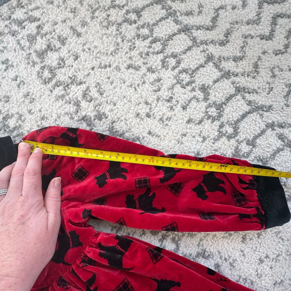 Vtg 1980s 1990s Good Lad of Philadelphia Red/Black Scottie Dog Velvet Dress Sz 6 - Picture 10 of 11